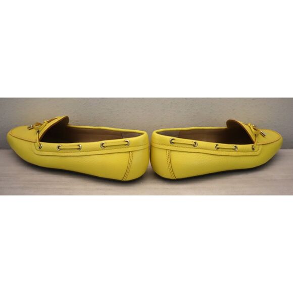 Talbots Women's Sz 8M Sunshine Yellow Becca Tie Soft Pebble Leather Flats - Picture 9 of 12